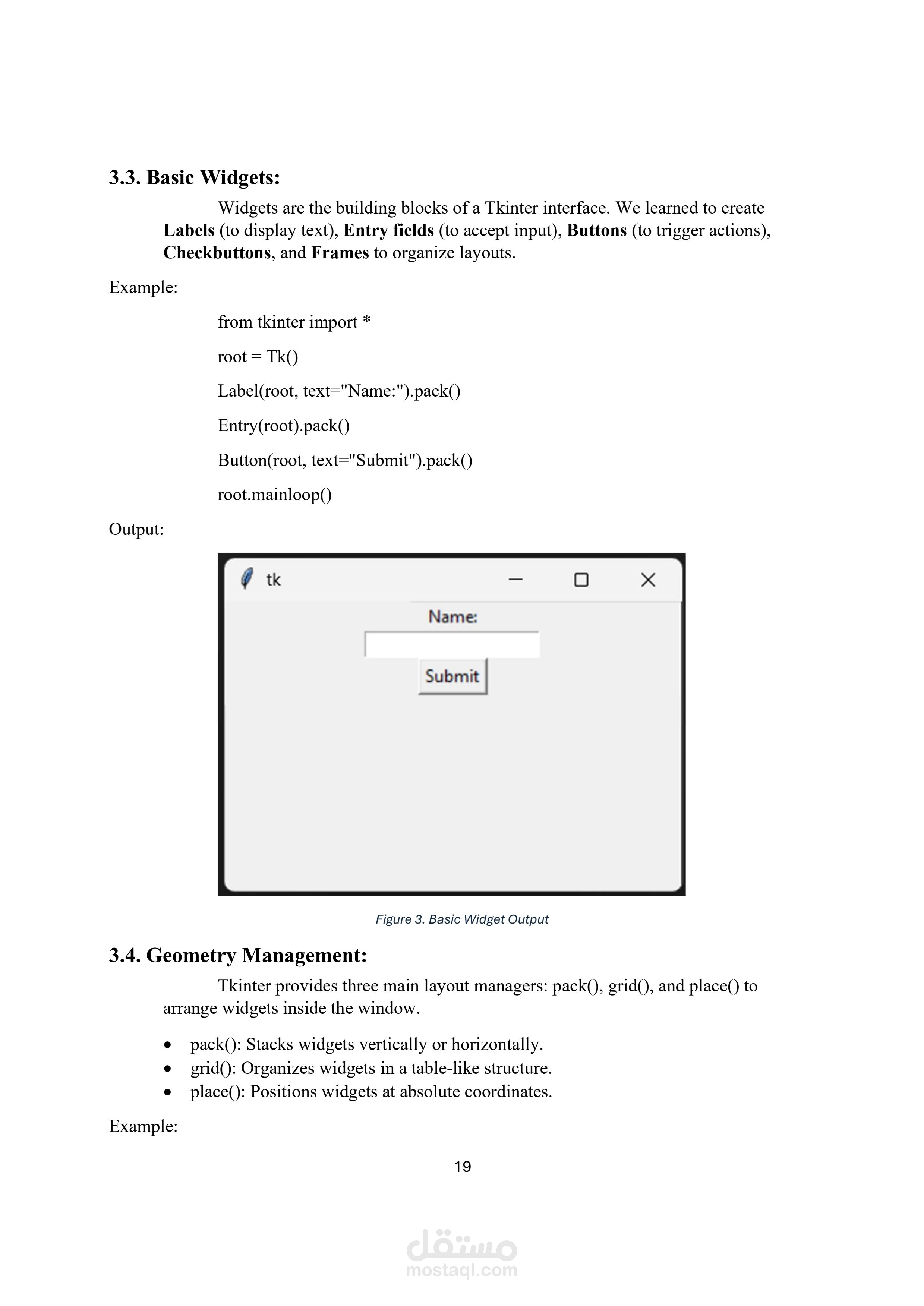 Summer Training Report