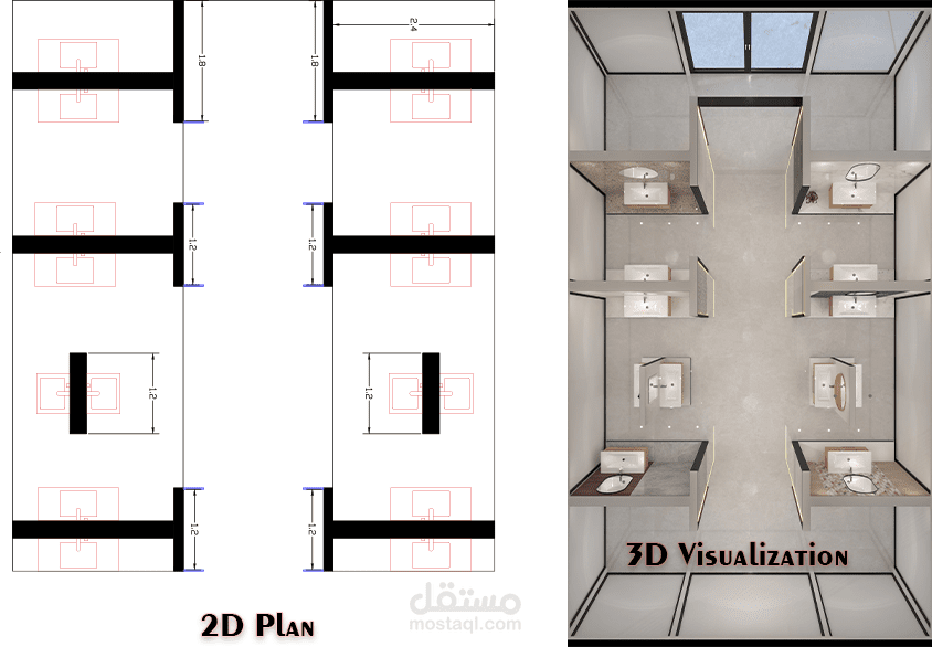 تحويل المسقط المعماري 2D إلى موديل 3D واقعي SketchUp