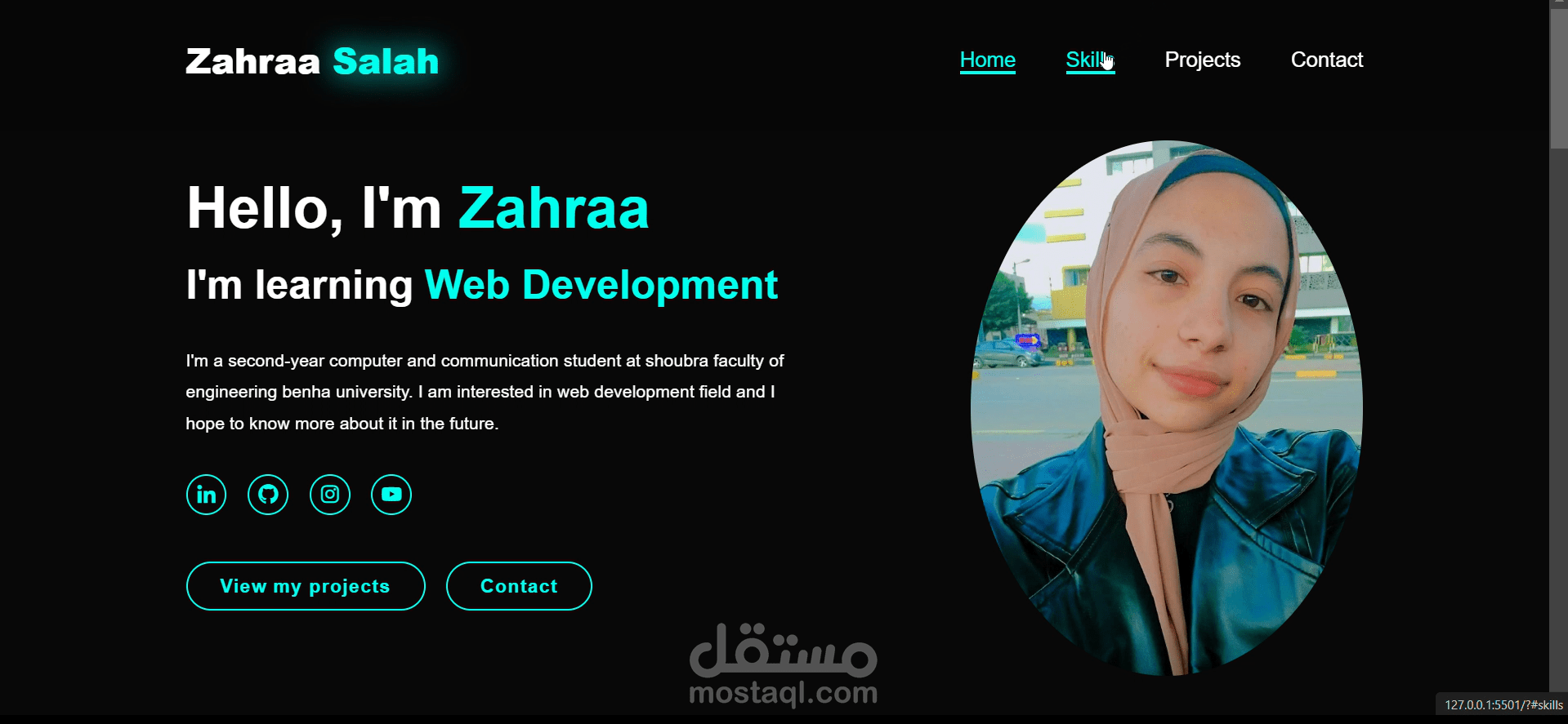 تصميم موقع شخصي (Portfolio) باستخدام HTML وCSS