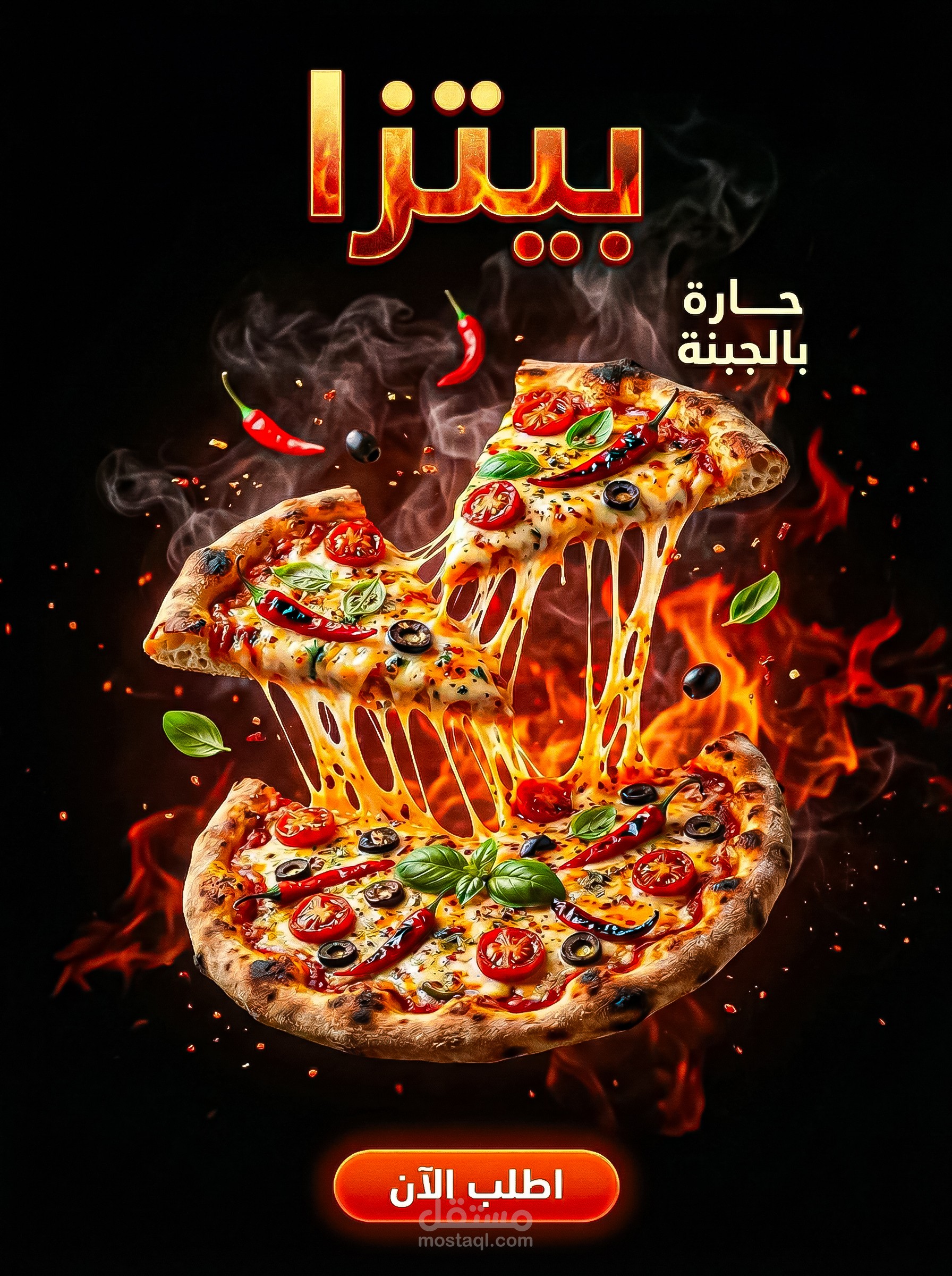 اعلان بيتزا احترفي
