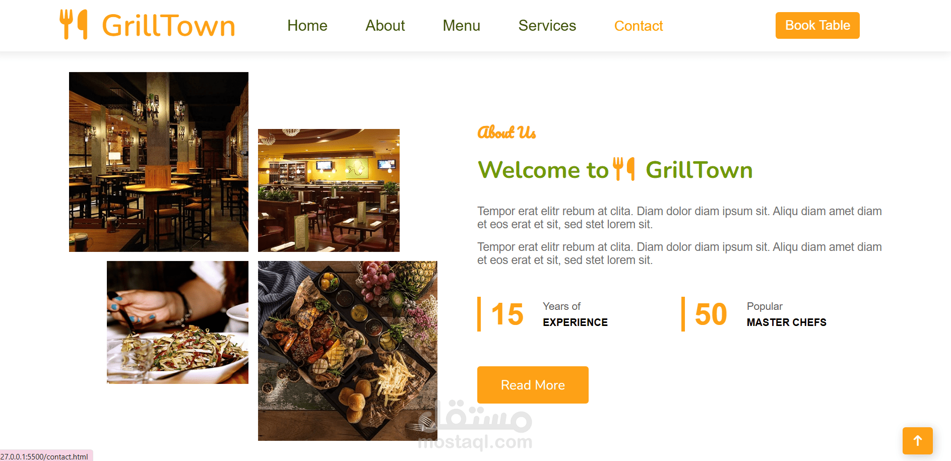 Restaurant About Section Design