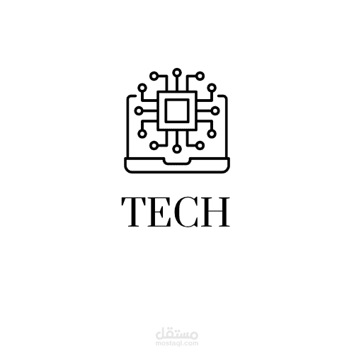 شعار تقني أنيق لشركات البرمجة والذكاء الاصطناعي (Sleek Tech Logo)