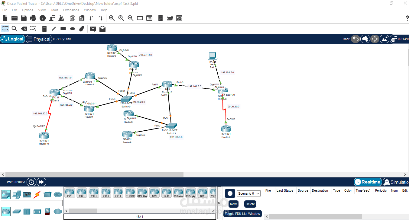 OSPF Network Configuration Project