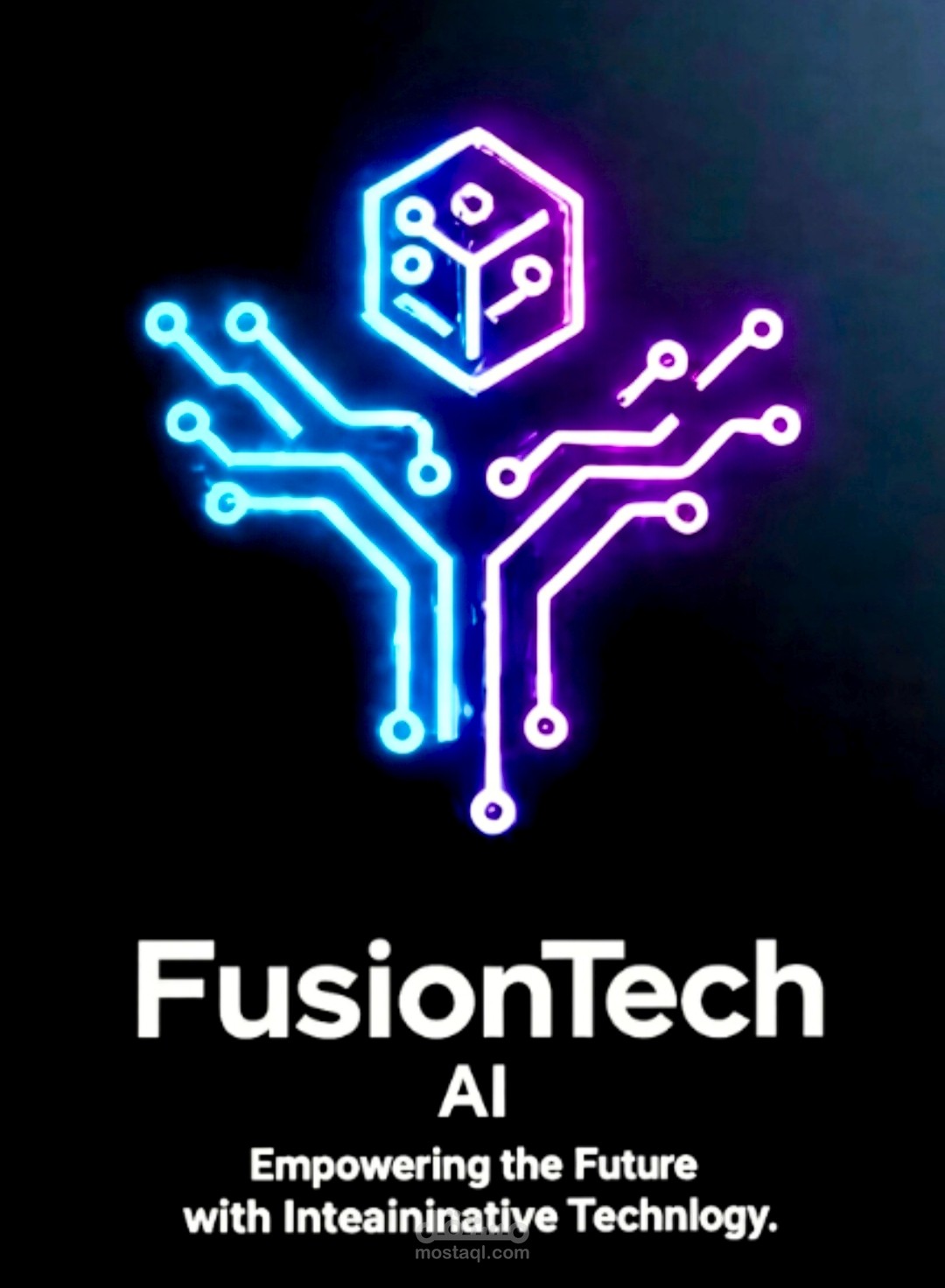 التوطين الإبداعي والترويج البصري لـ 'FusionTech AI' (فيديو موشن جرافيك)"