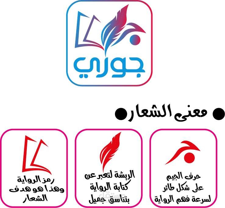 تصميم هوية بصرية بسيطة ومميزة لموقع كتب وروايات جوري