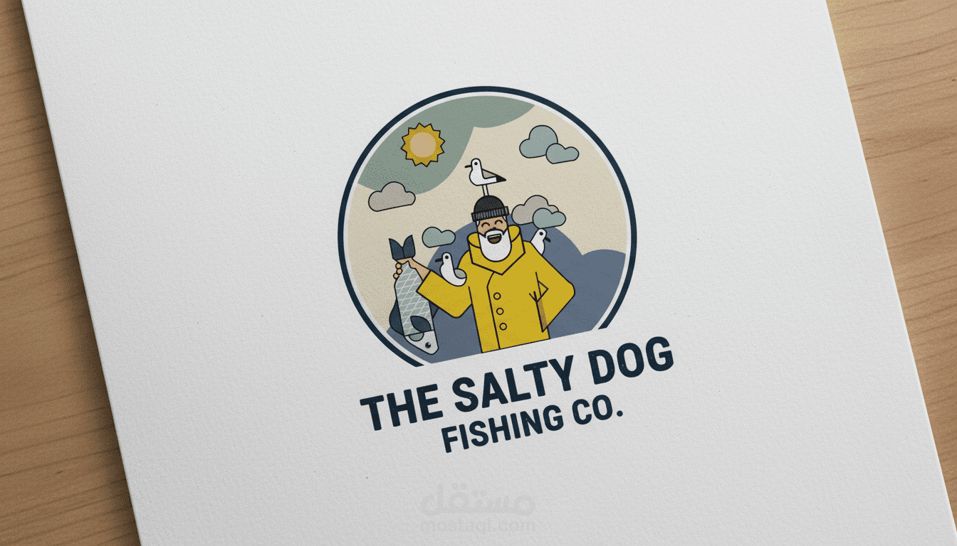 تصميم شعار لشركة أسماك باستخدام برنامج Illustrator