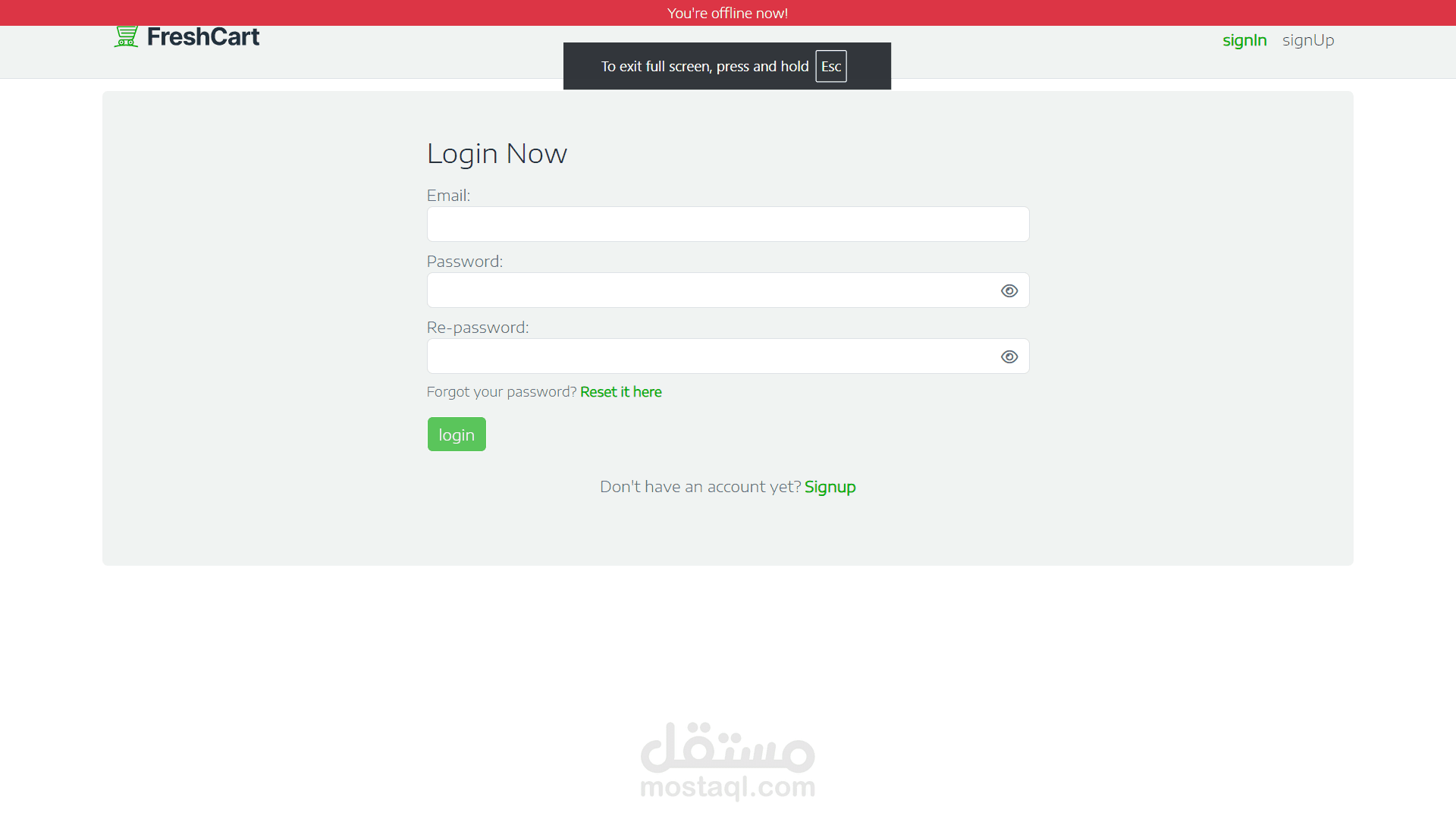 تصميم وتطوير متجر إلكتروني حيّ – FreshCart