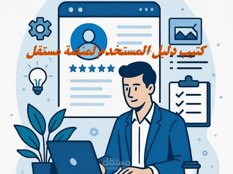 كتيب ارشادي بعنوان كتيب دليل المستخدم لمنصة مستقل