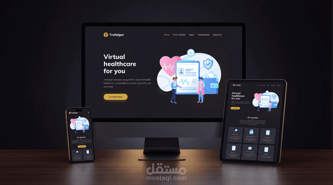 برمجة Landing Page موقع طبي