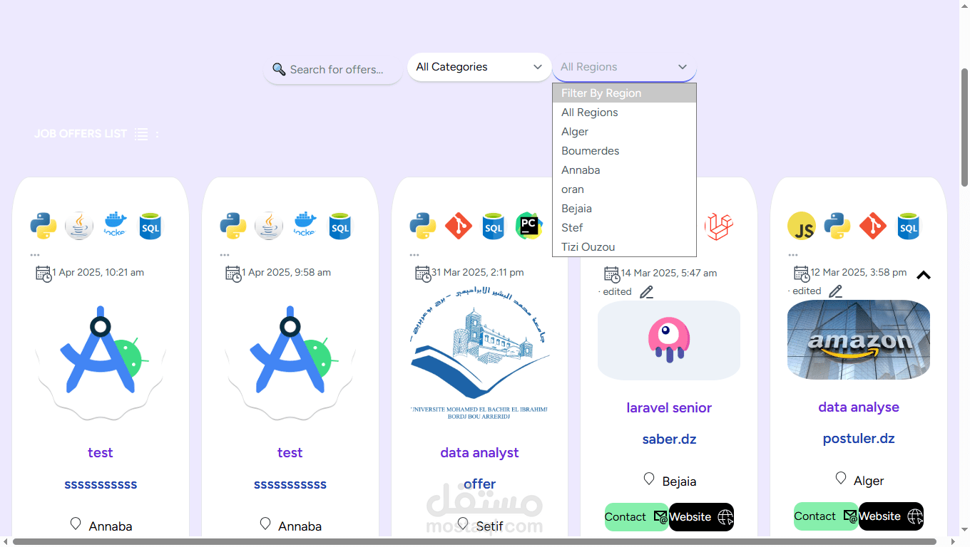 laravel IT jobs web site