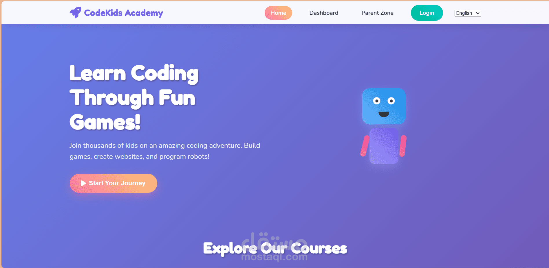 صفحات موقع متكاملة (frontend) لأحد المدارس التعليمية