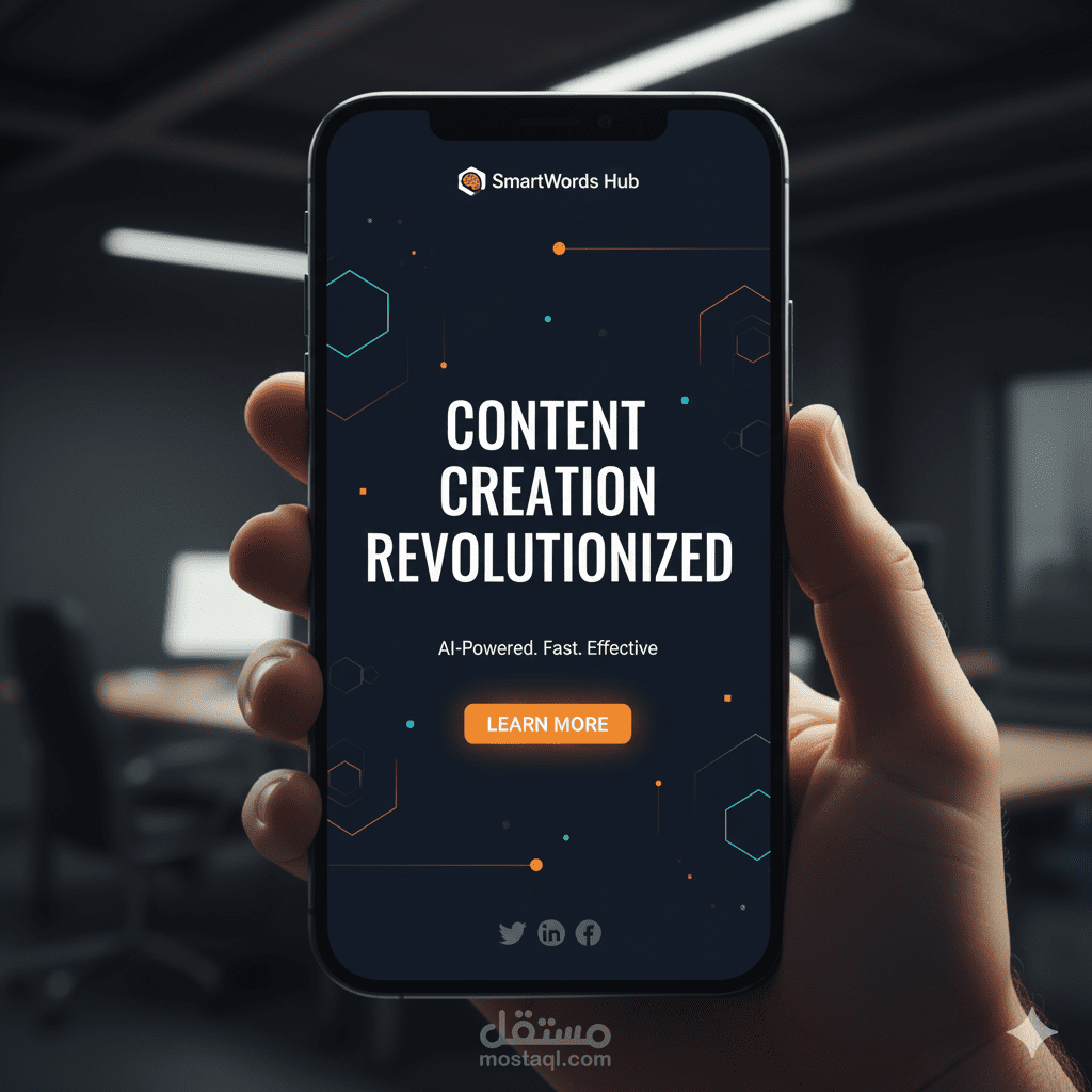 مشروع كتابة محتوى احترافي مدعوم بالذكاء الاصطناعي — SmartWords Hub