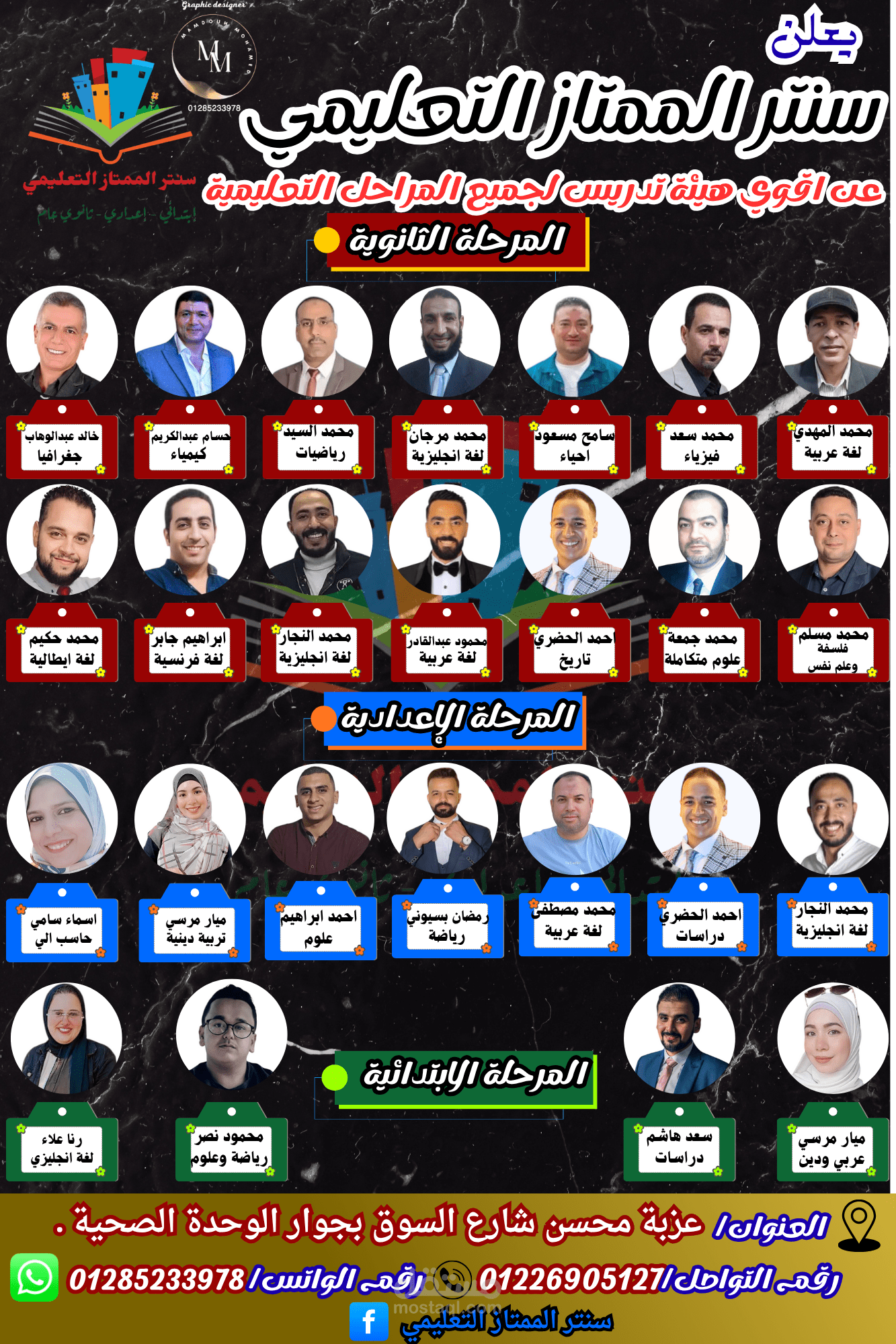 بوستر لمجموعة مدرسين في سنتر