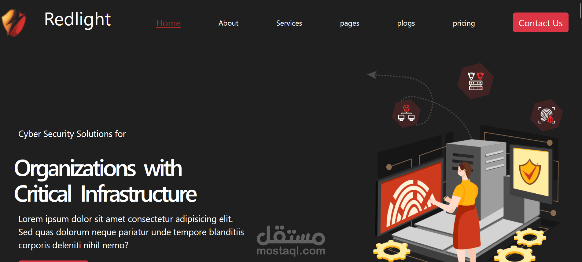 موقع إلكتروني كامل لشركة أمن سيبراني (Cyber Security Company)