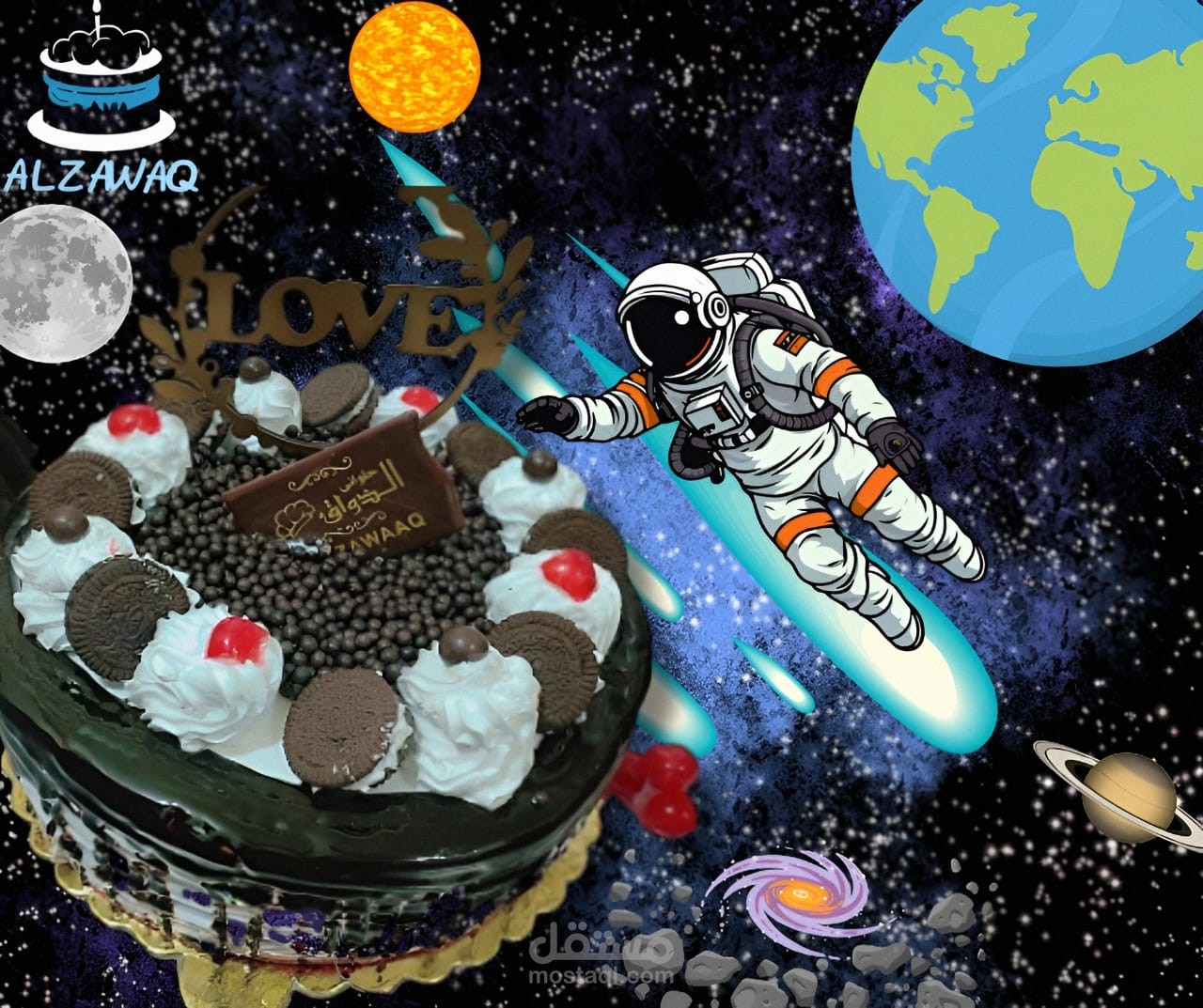 تصميم بوستات احترافية لمحل حلواني الذواق لزيادة التفاعل وبناء هوية بصرية مميزة