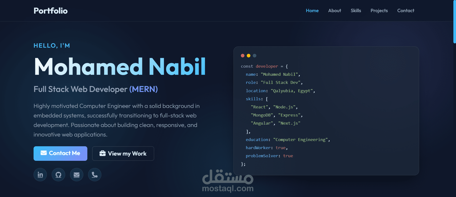 موقع بورتوفوليو شخصي