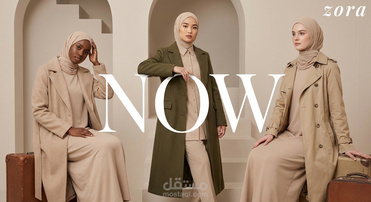 "تصميم هوية بصرية وحملة إعلانية لبراند ملابس نسائية (Zora)"