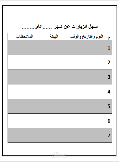 عمل دفتر خاص بكل فرع لمجموعة صيديات لتسجيل مرور الهيئات والجهات الحكومية