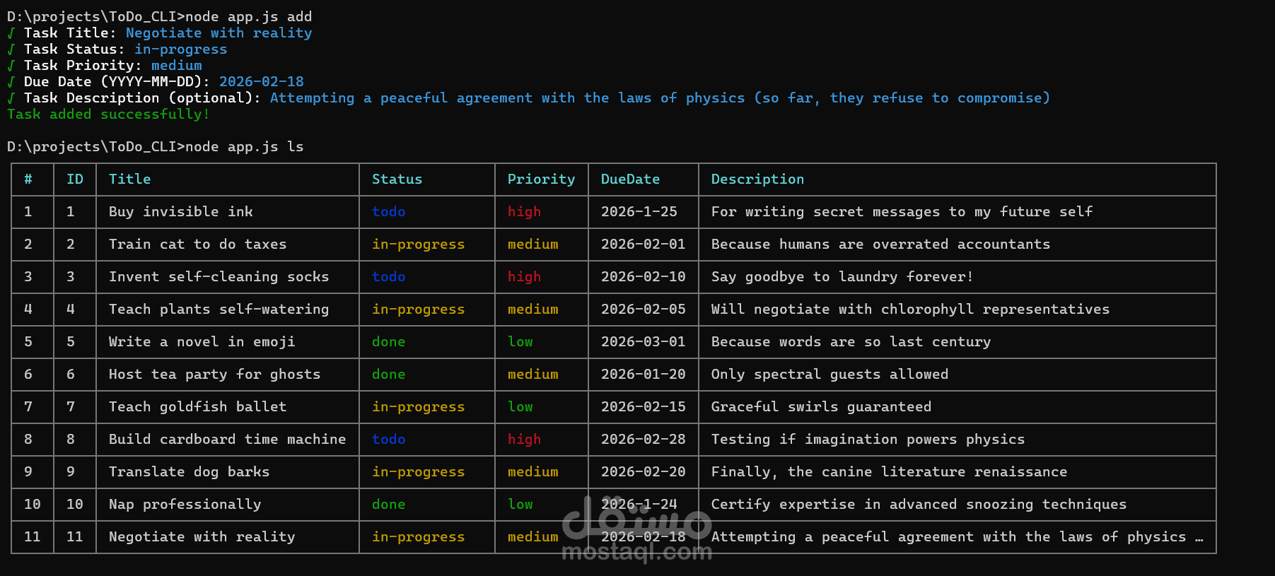 To-Do CLI Application