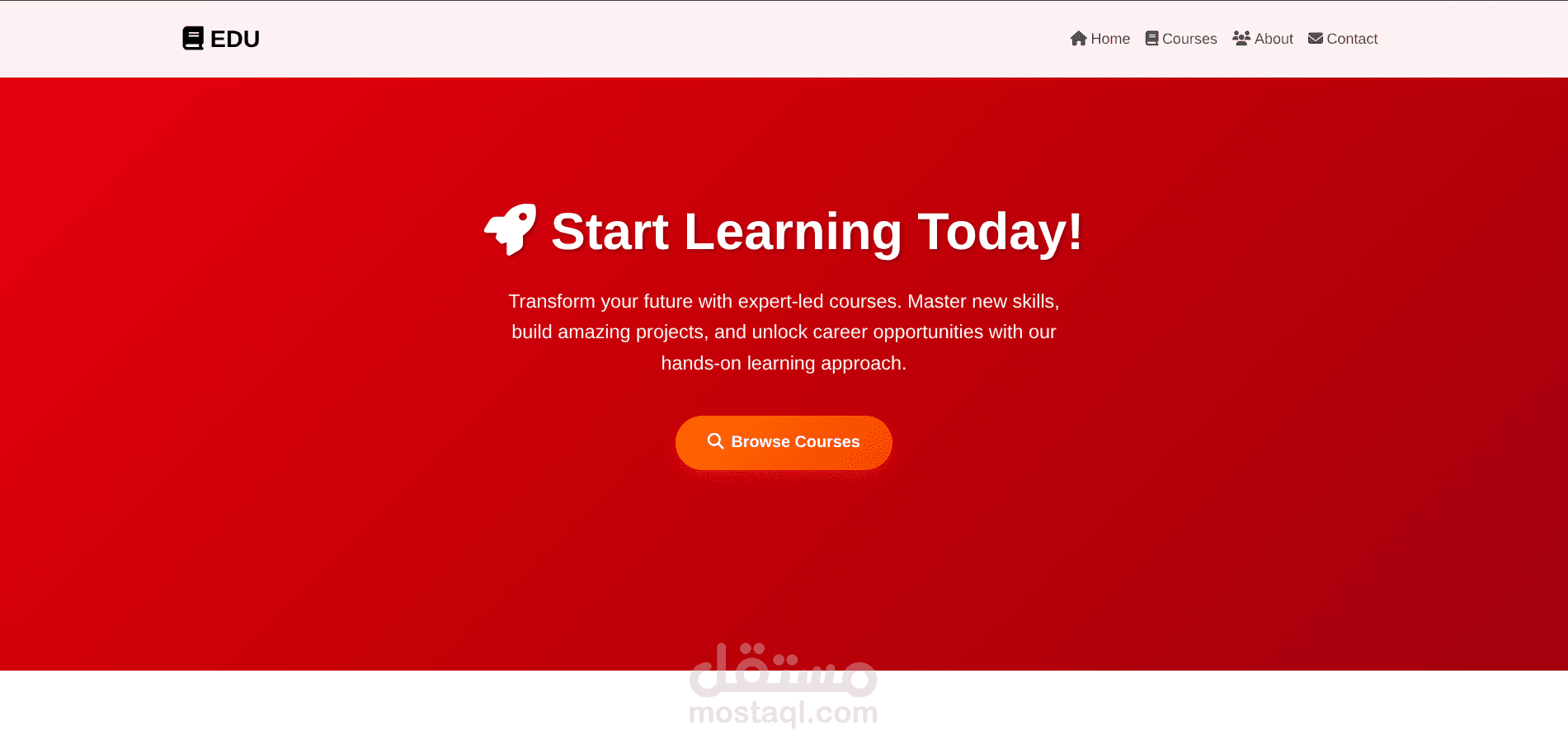 منصه  للكورسات باستخدام html,bootstrap,JavaScript