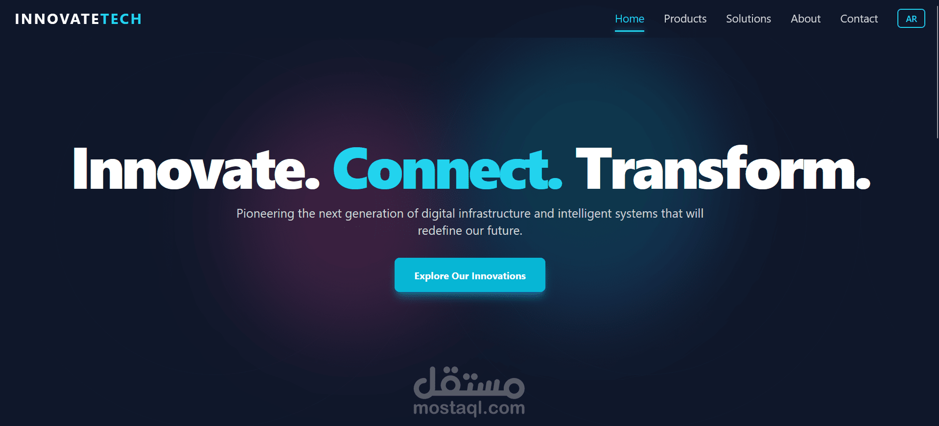 موقع تعريفي احترافي باستخدام قالب حديث للشركات والمشروعات الرقمية