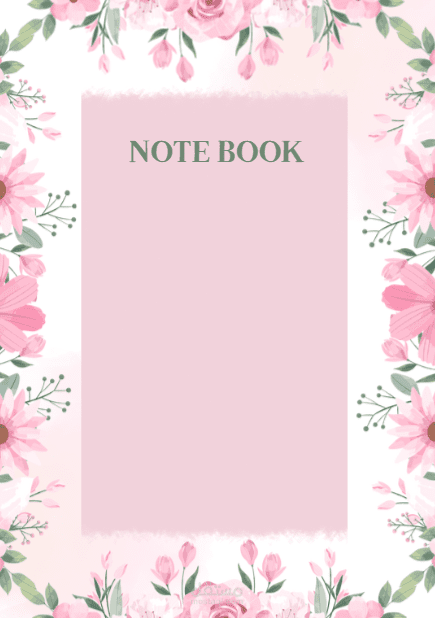 تصميم دفتر ملاحظات( NoteBook ) "زهري رقيق".