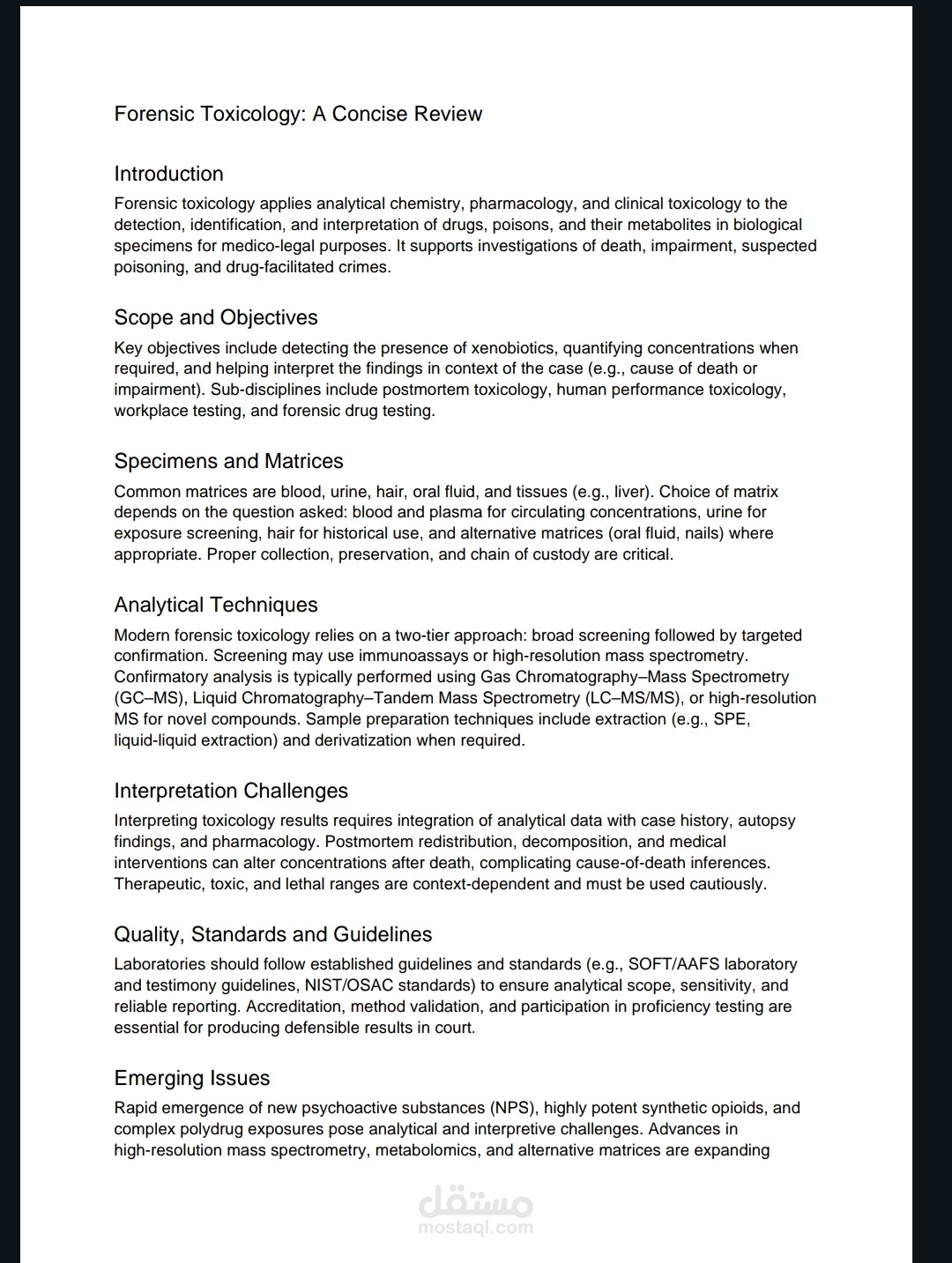 Research about Forensic Toxicology