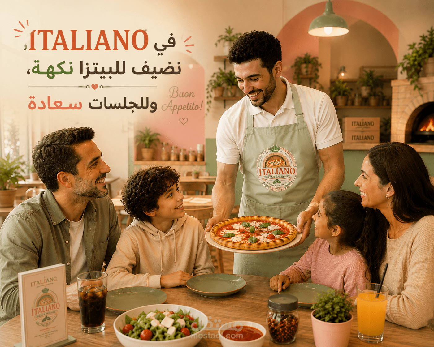 اعلان عن مطعم بيتزا