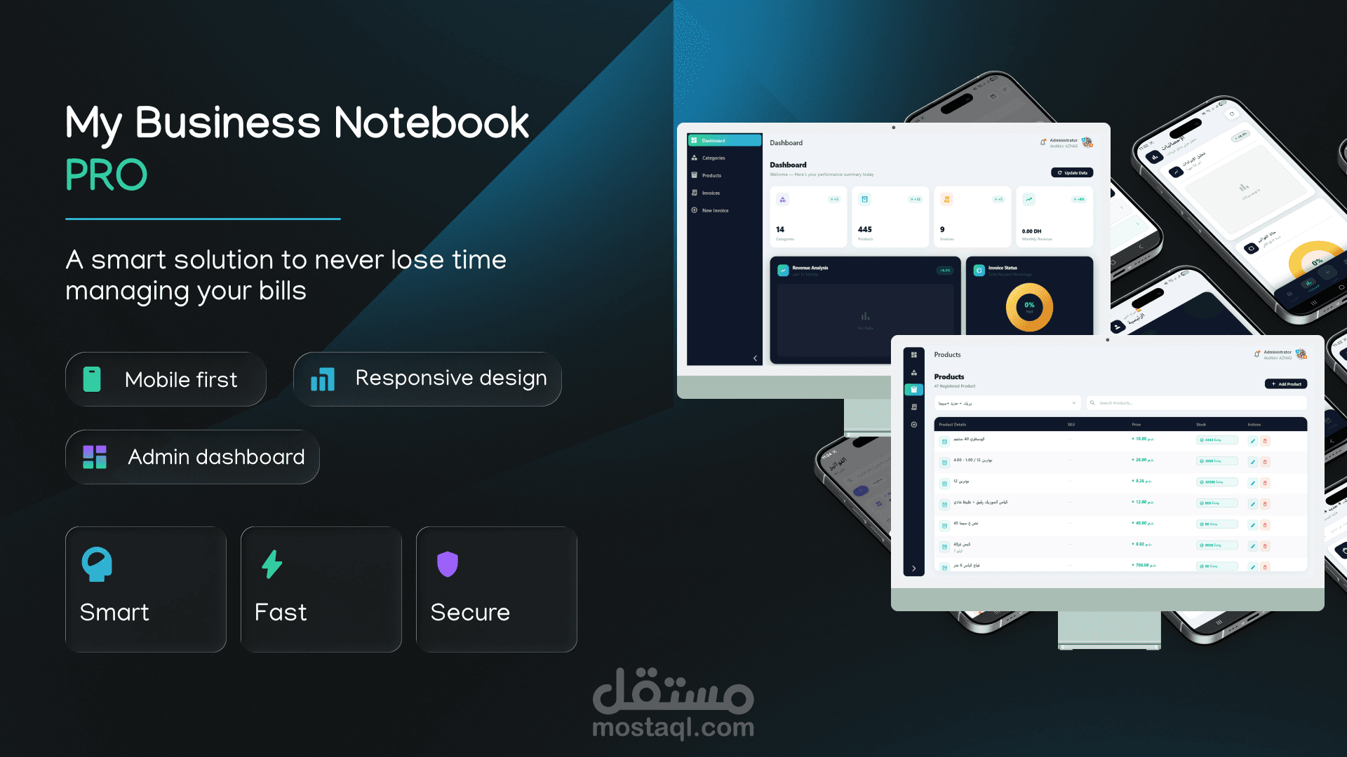 تطبيقات سطح المكتب : إدارة الأعمال , الفواتير , المخزون