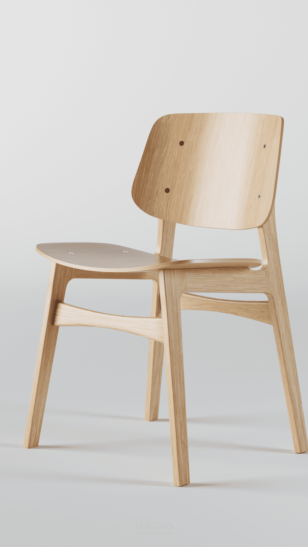 تصميم وإظهار ثلاثي الأبعاد لكرسي خشبي – Wooden Chair 3D Visualization