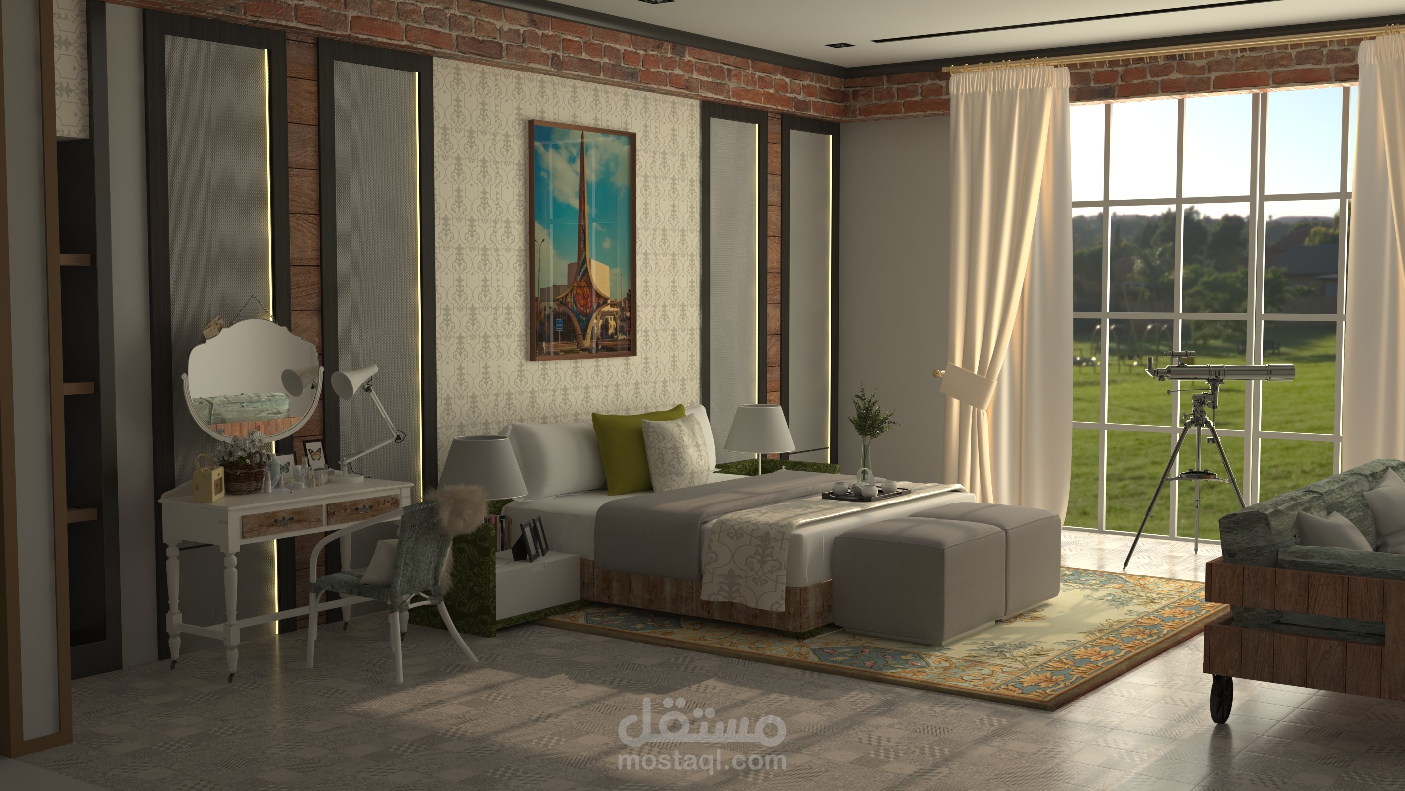 تصميم داخلي لغرفة نوم ماستر