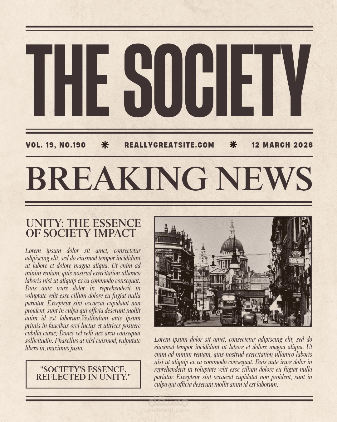 تصميم منشور كلاسيكي لأحدي الصفح الاجنبيه