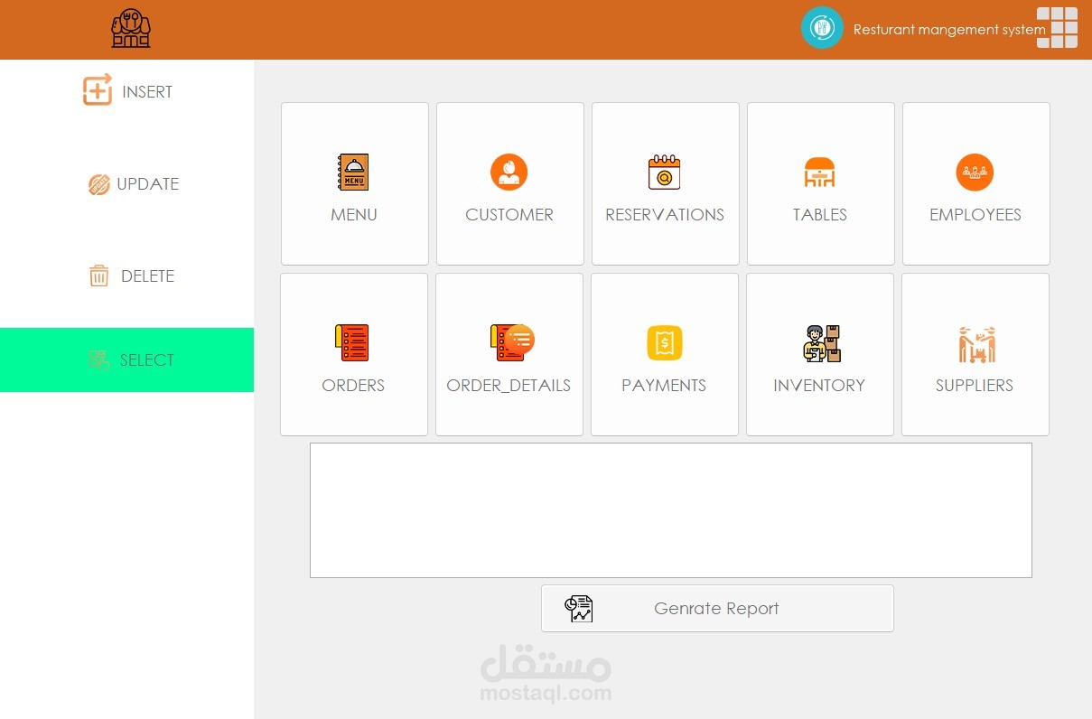 Restaurant management system.