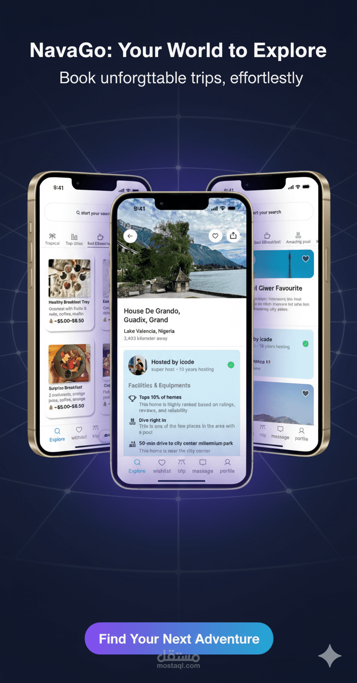 Travel App UI/UX Concept – NavaGo Mobile Experience