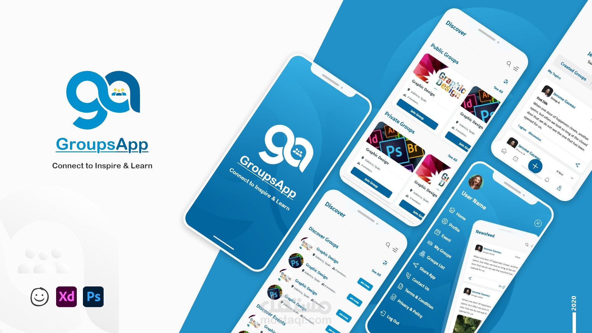 تصميم تطبيق GroupsApp