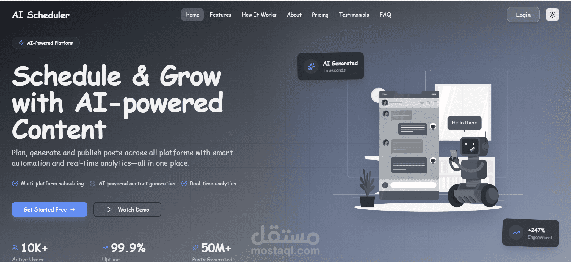 AI-Powered Social Media Content Scheduler (Next.js & React)