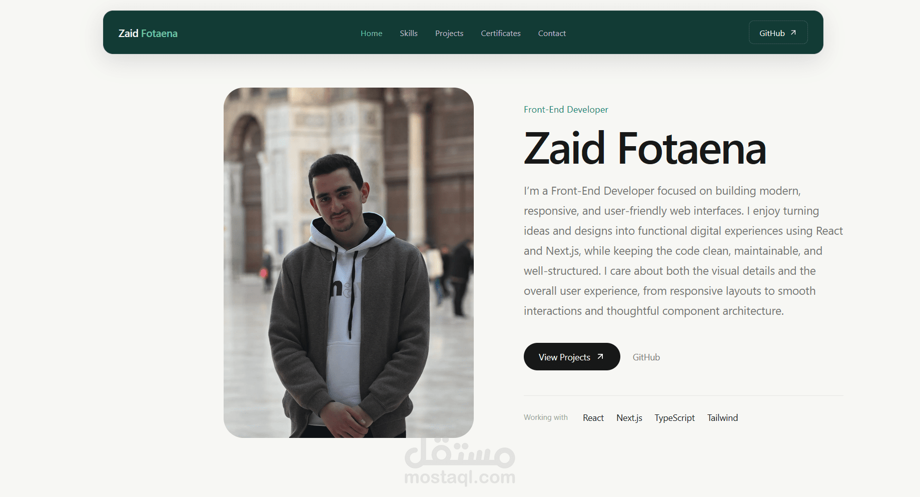موقع معرض أعمال شخصي (Portfolio) احترافي