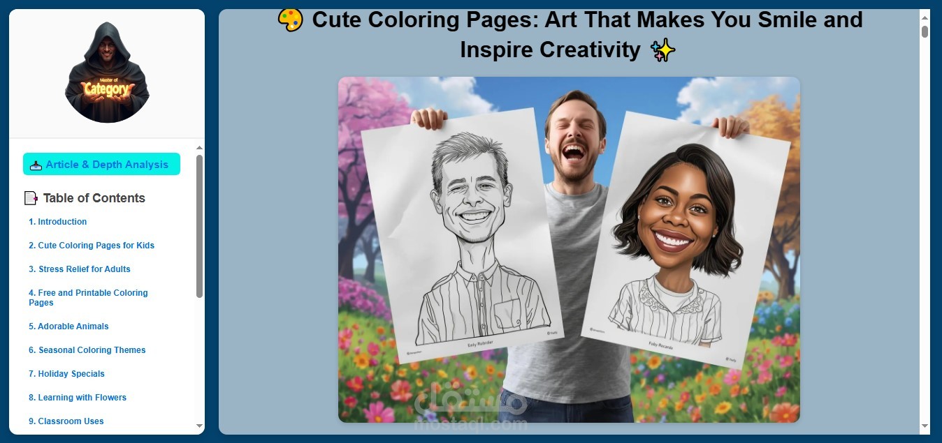 مقال- cute coloring pages مع ملف مضغوط لجميع الملفات التي ستحصل عليه للخدمات الرئيسية والاضافية.