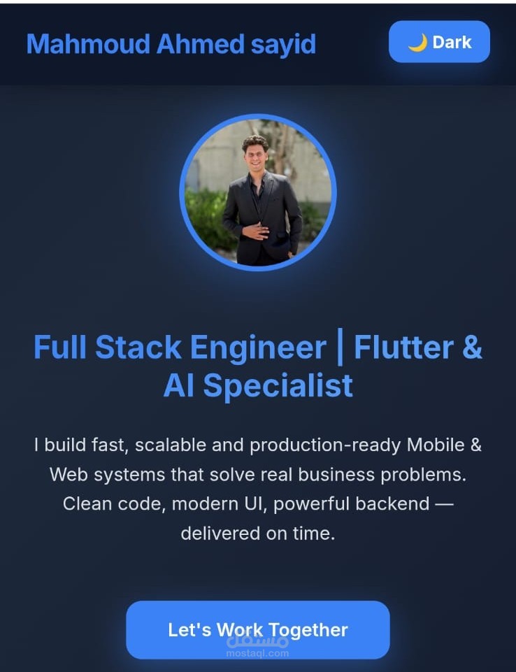 Modern Responsive Portfolio Website with Dark/Light Mode