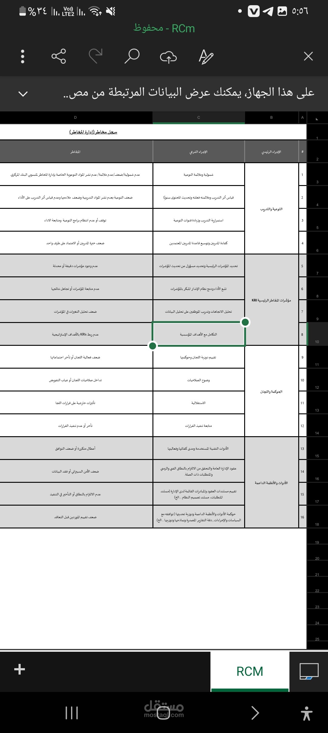 ادارة مخاطرة RCM