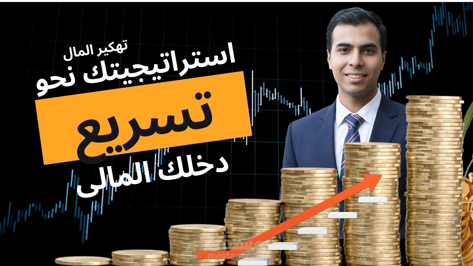 تصميم Thumbnail احترافي لمقاطع الفيديو الخاصة بالتداول والاستثمار