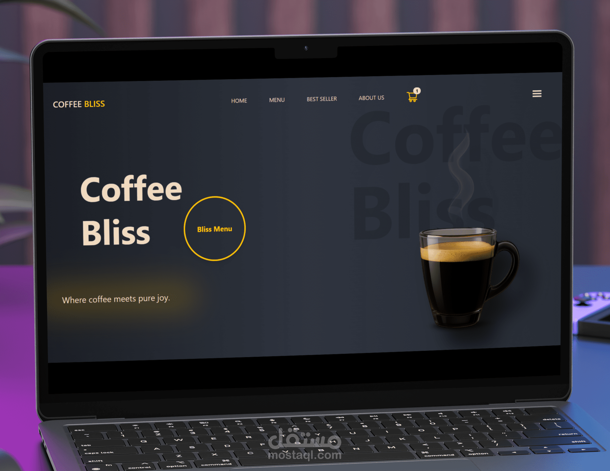 متجر الكتروني (Coffee Bliss) لكافيه ومتجر قهوة - E-commerce