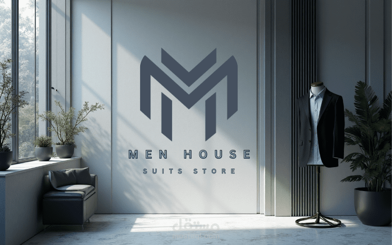 لوجو فخم لمحل بدل رجالي MEN HOUSE