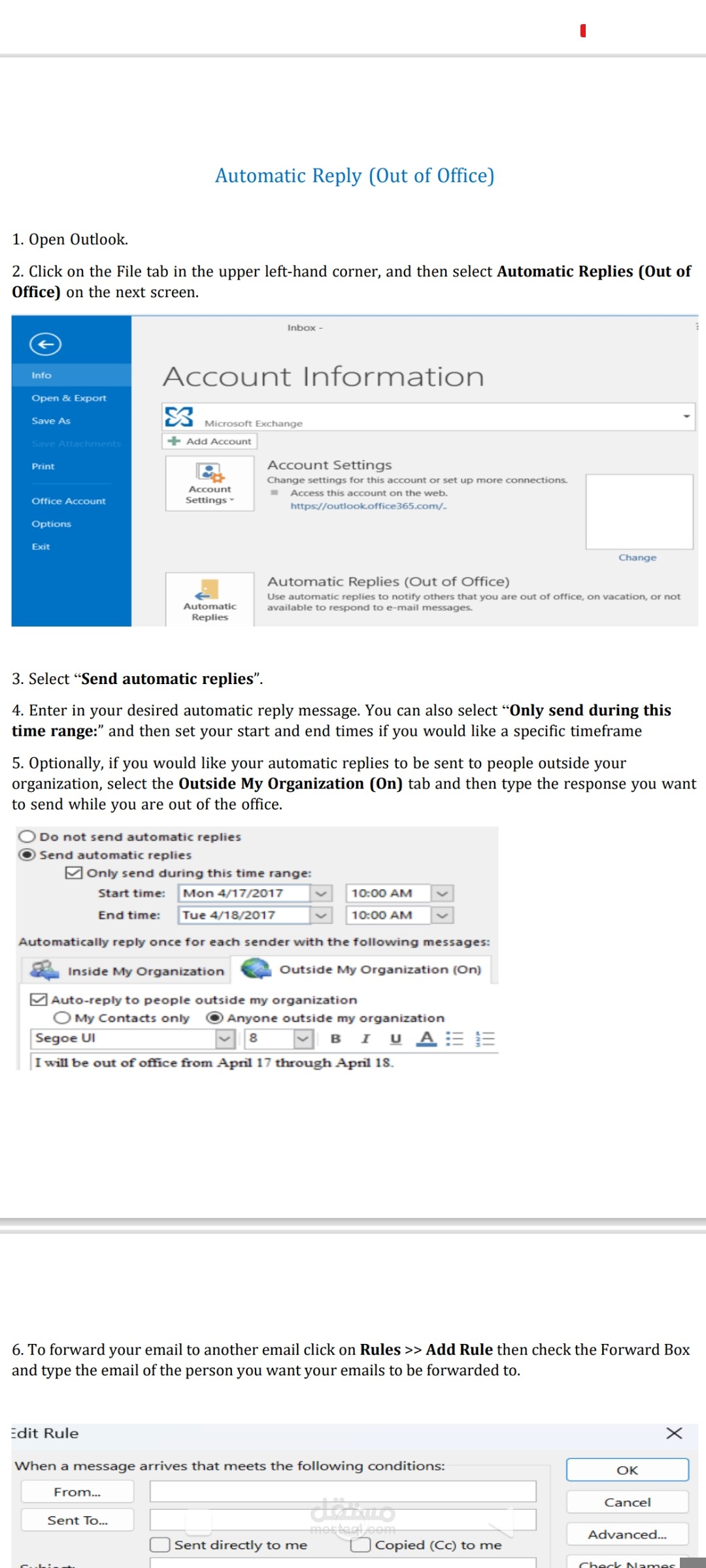 Automatic Reply & Email Forward