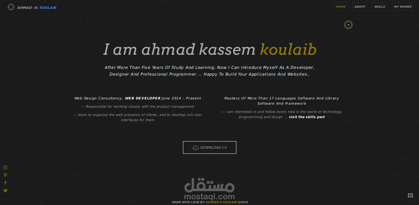 موقع شخصي سي في ومعرض أعمال .....