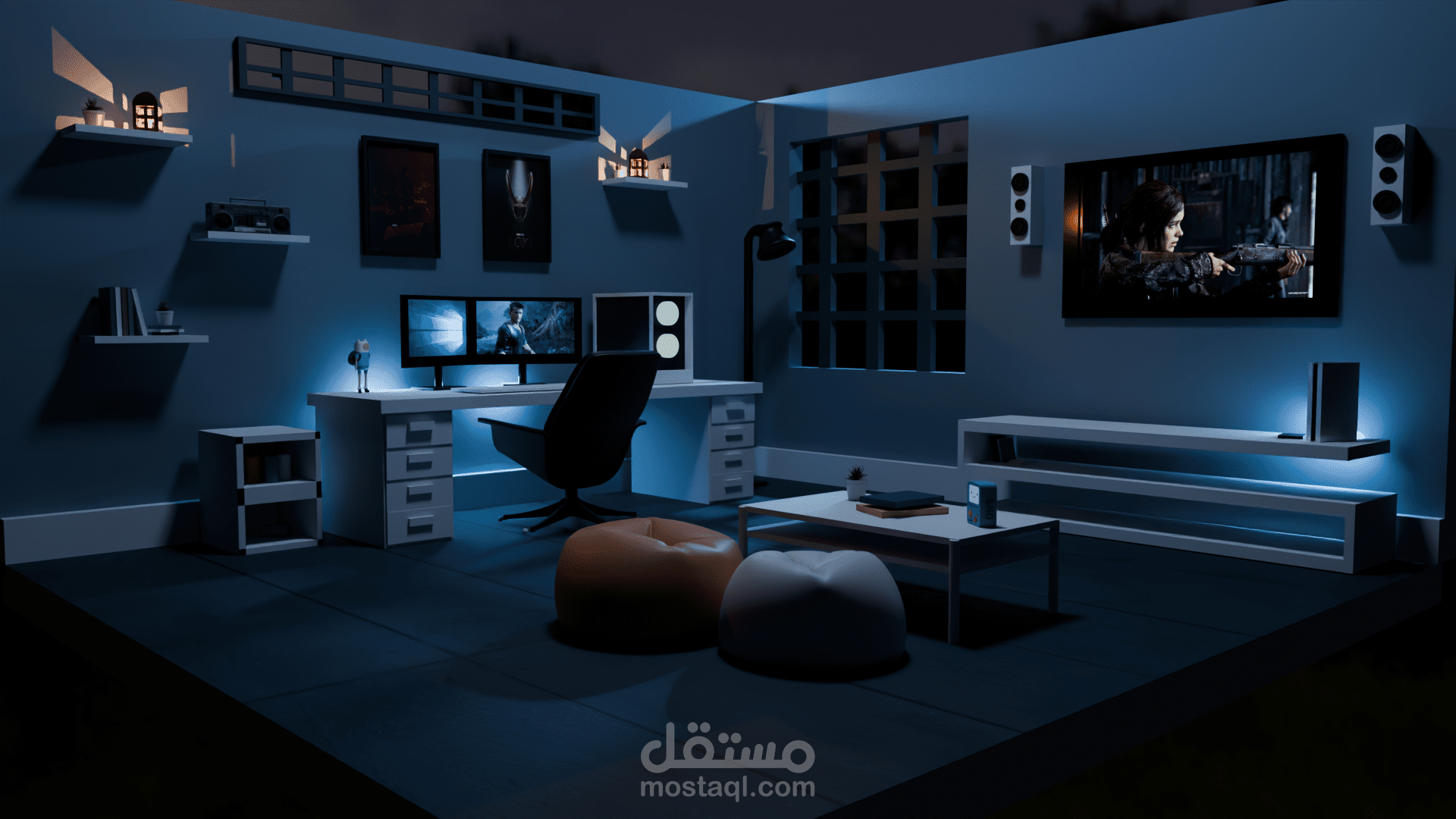 Isometric Gaming Room.