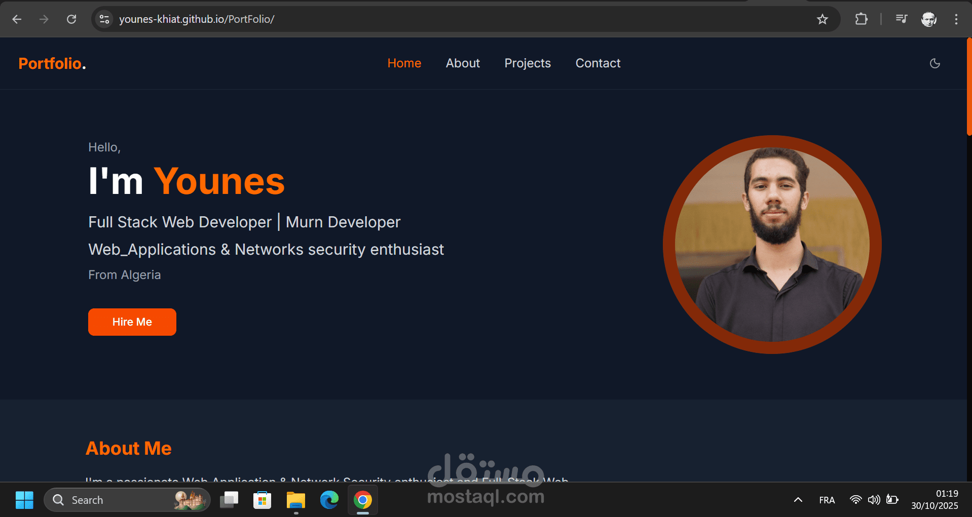موقعي الشخصي "my portfolio"