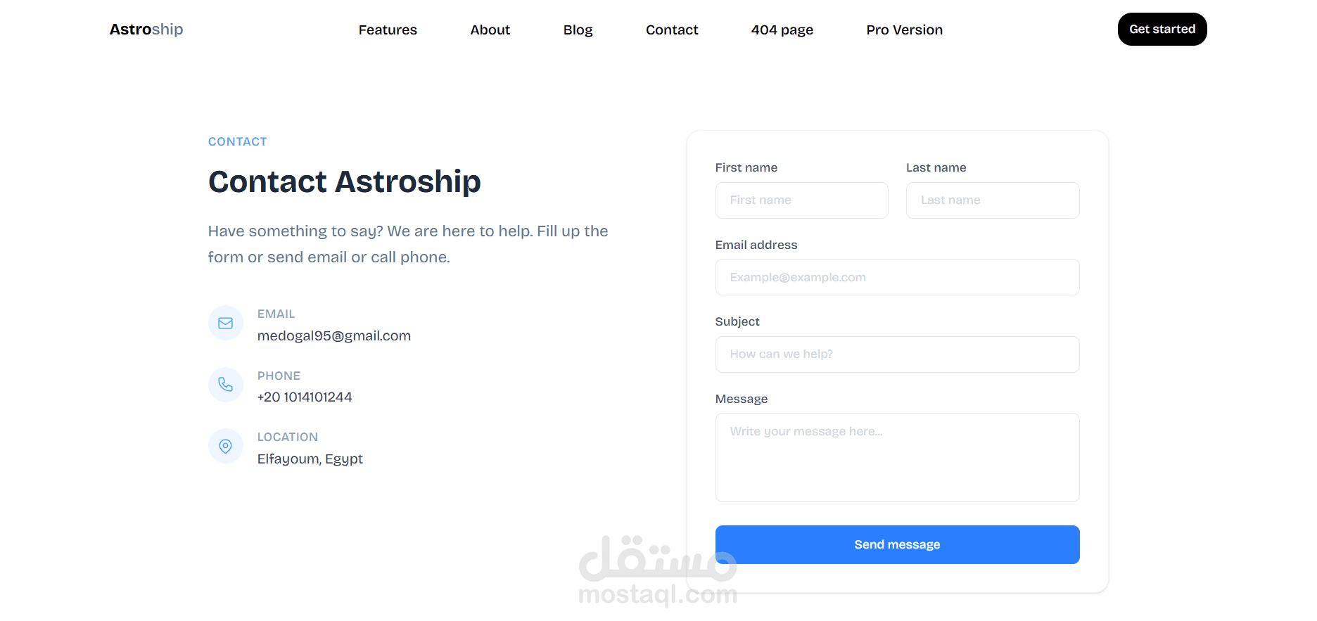 Astroship — SaaS Landing Page