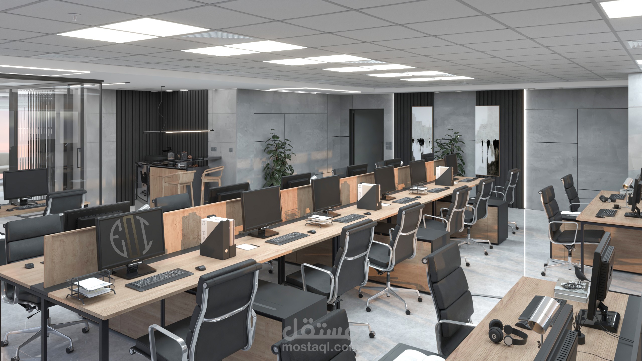 تصميم داخلي لمكتب إداري عصري
