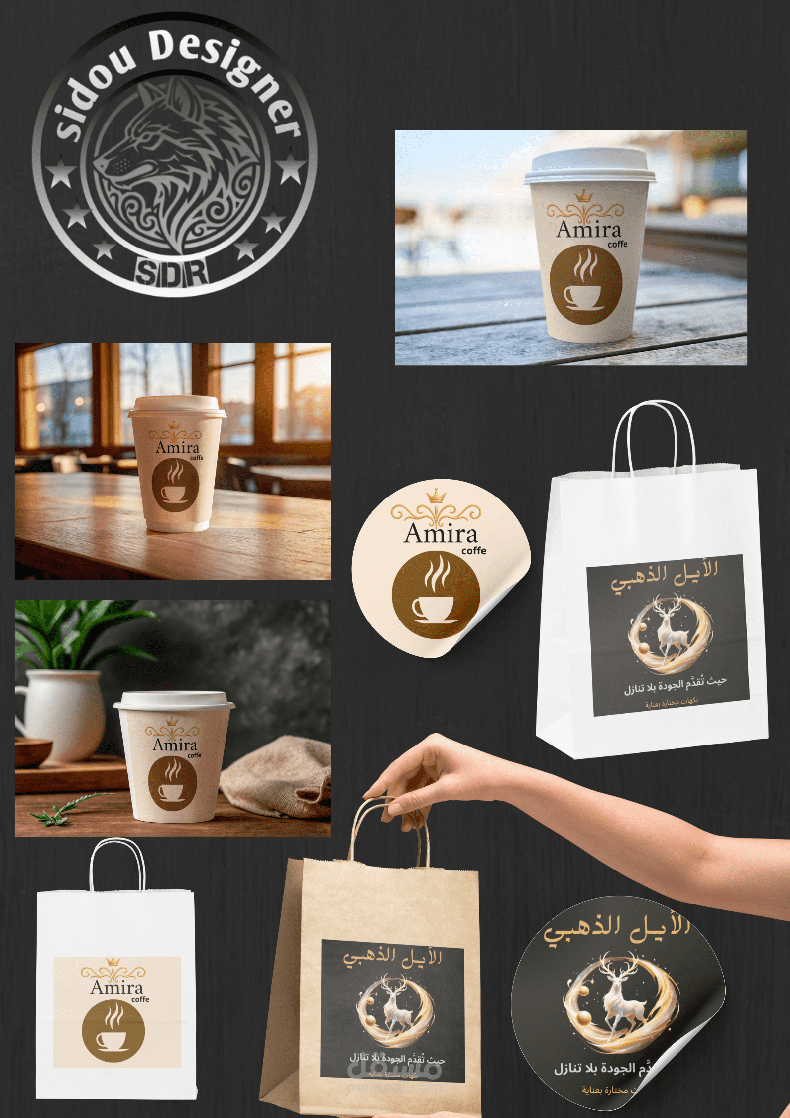 تصميم أكياس و أكواب ورقية